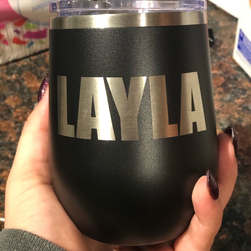Personal Layla name wine thermal cup